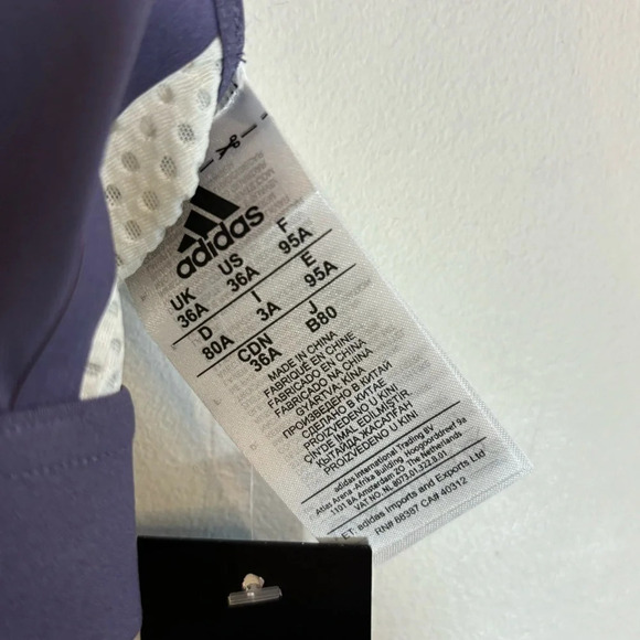 ADIDAS SZ 36A Padded Cross Straps High Support Swim Sports Bra NEW WITH TAGS - Picture 5 of 10